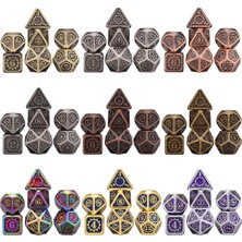 Chaoduo Shop M15 Stili Dnd Masaüstü Rpg'leri Için Mekanik Zar Gameet Metal Zar, Ipli Kılıflı D4 D6 D8 D10 D% D12 D20 (Yurt Dışından)