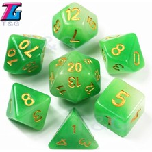 Chaoduo Shop Yeşil Stil Yeni Geldi 7pclot Yüksek Li Karışık Renkli Karanlıkta Glow, Dnd D% Için Zar Seti Rpg Masa Oyunu (Yurt Dışından)