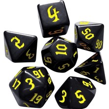 Chaoduo Shop Sarı Stil 7 Adet D10 Çok Taraflı Mücevher Zar Die Rpg Dungeons & Dragons Için Dnd D&d Oyun Seti Set D4 D6 D8 D10 D12 D20 Için Trpg Dnd (Yurt Dışından)