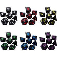 Chaoduo Shop Sarı Stil 7 Adet D10 Çok Taraflı Mücevher Zar Die Rpg Dungeons & Dragons Için Dnd D&d Oyun Seti Set D4 D6 D8 D10 D12 D20 Için Trpg Dnd (Yurt Dışından)