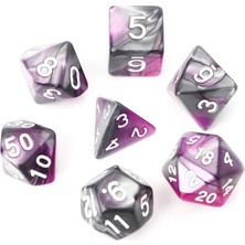 Chaoduo Shop Mor Tarzı Trpg Board Game Dungeons And Dragons D4-D20 Için 7 Adetlot 1 Akrilik Çokyüzlü Zar (Yurt Dışından)