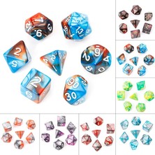 Chaoduo Shop Mor Tarzı Trpg Board Game Dungeons And Dragons D4-D20 Için 7 Adetlot 1 Akrilik Çokyüzlü Zar (Yurt Dışından)