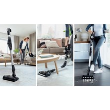 Bosch Unlimited 7 Çift Bataryalı 10 Yıl Motor Garantili Siyah Şarjlı Dikey Süpürge