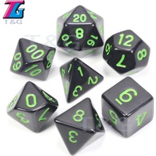 Chaoduo Shop 11 Siyah W Yeşil Stil Dnd Opak D4-D20 Çok Taraflı Zar Pop Oyunu Için En Li 15 Coloret Akrilik Çokyüzlü Trpg Oyunları (Yurt Dışından)