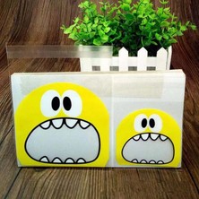 Yaci Shop Rastgele Renk Stili 10X10CM Artoon Big Teech Mouth Canavar Plastik Torba Düğün Kurabiye Paketleme Kendinden Yapışkanlı Şeker Hediye Çantası Kek Paketi Parti Favo (Yurt Dışından)