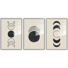 Gaagart Temperli Gerçek Cam Tablo Seti Ay Döngüsü Tasarımı