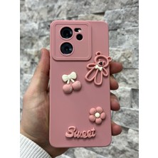 SPHONE Xiaomi Mi 13T ve Mi 13T Pro Kılıf Ayıcık Sweet Teddy Emoji Kabartma Figür Neon Renkli Liquid Silikon