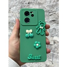 SPHONE Xiaomi Mi 13T ve Mi 13T Pro Kılıf Ayıcık Sweet Teddy Emoji Kabartma Figür Neon Renkli Liquid Silikon