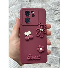 SPHONE Xiaomi Mi 13T ve Mi 13T Pro Kılıf Ayıcık Sweet Teddy Emoji Kabartma Figür Neon Renkli Liquid Silikon