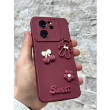 SPHONE Xiaomi Mi 13T ve Mi 13T Pro Kılıf Ayıcık Sweet Teddy Emoji Kabartma Figür Neon Renkli Liquid Silikon