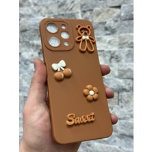 SPHONE Xiaomi Redmi 12 Kılıf Ayıcık Sweet Teddy 3D Emoji Kabartma Figür Neon Renkli Liquid Esnek Silikon