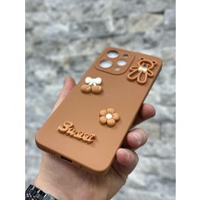 SPHONE Xiaomi Redmi 12 Kılıf Ayıcık Sweet Teddy 3D Emoji Kabartma Figür Neon Renkli Liquid Esnek Silikon