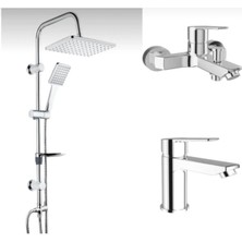 Kale Mare Banyo+Lavabo  Bataryası ve Tema 53242 Tepe Duş Seti