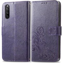 SZY Market Sony Xperia 10 Iii Flip Kapak Için Dört Yapraklı Yonca Kısa Kayış Kılıf (Yurt Dışından)