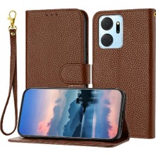 SZY Market Onur X7A Flip Folio Litchi Desen Cüzdan Pu Deri Kart Için Telefon Kılıfı (Yurt Dışından)