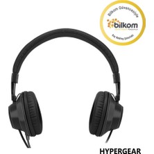 Hypergear 2024 V50 Type-C ve 3.5mm Jack Girişli Mikrofonlu Kablolu Kulaküstü Kulaklık Siyah