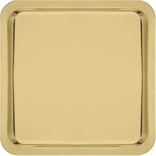 Kitchen Design Lab Paslanmaz Çelik Gold Renk Sunum Tepsisi 21 X21 cm Çay Kahve Pasta Tatlı Servis Sunum Tepsisi 2 Adet