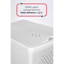 Ironika Slim Kirli Çamaşır Sepeti Banyo Seti Beyaz