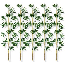 Cihan Çiçekçilik Yapay Yoğun Yapraklı 150 cm 5 Adet Dekoratif Bambu Çubuğu Islak Doku