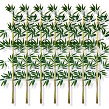 Cihan Çiçekçilik Yapay Yoğun Yapraklı 140 cm 7 Adet Dekoratif Bambu Çubuğu Islak Doku