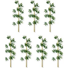 Cihan Çiçekçilik Yapay Yoğun Yapraklı 100 cm 7 Adet Dekoratif Bambu Çubuğu Islak Doku