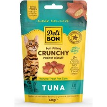 Delibon Chrunchy Içi Dolgulu Tuna Balıklı Kedi Ödül Bisküvisi 60 gr