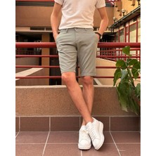 İnpool Erkek, Slim Fit, Pamuklu Kumaş, Nakış Detaylı Şort 24INP278