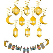 Gogopak Ramazan Temalı 10'lu 3D Metalik Gold ve 10'lu Uzar Banner Set