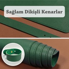 Woodhub Deri Mousepad Laptop Bilgisayar Için Geniş Masa Matı Deri Mouse Pad 80X40 cm Koyu Yeşil