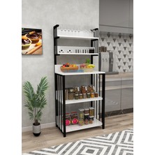 3E Dekorasyon Yapı Mutfak Dolabı Raflı Çok Amaçlı Düzenleyici Mutfak Dolabı Banyo Dolabı Kahve Köşesi Mdf 170 Cm