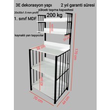 3E Dekorasyon Yapı Mutfak Dolabı Raflı Çok Amaçlı Düzenleyici Mutfak Dolabı Banyo Dolabı Kahve Köşesi Mdf 170 Cm