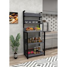 3E Dekorasyon Yapı Mutfak Dolabı Raflı Çok Amaçlı Düzenleyici Mutfak Dolabı Banyo Dolabı Kahve Köşesi Mdf 170 Cm
