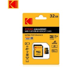 Kodak 32Gb.Micro Sd Hafıza Kartı Clas 10 4K Uv3 V30 A1 Ultra Performans Hafıza Kartı Orjinal