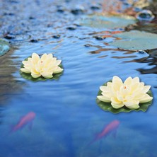 Kigiwaa 6 Adet Yapay Yüzen Köpük Lotus Çiçekleri, Nilüfer Pedi Süsleri Ile, Beyaz, Veranda Gölet Havuzu Akvaryum Ev Bahçe Düğün Özel Etkinlik Dekorasyon Için Mükemmel (Yurt Dışından)