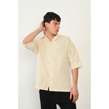 Rocqerx R-3954 Arka Imagınary Nakışlı Keten Gömlek