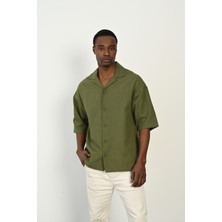 Rocqerx R-3954 Arka Imagınary Nakışlı Keten Gömlek