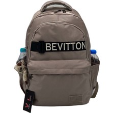 Bevitton Özle Su Itici Kumaş  Vizon Okul Sırt Çantası 34200