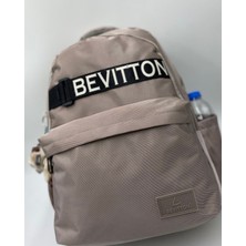 Bevitton Özle Su Itici Kumaş  Vizon Okul Sırt Çantası 34200