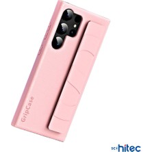 Schitec Samsung Galaxy S24 Ultra Uyumlu Premium Case Parmak Askılı Telefon Kılıfı Pembe