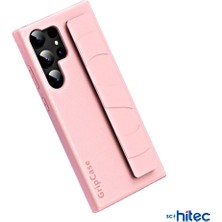 Schitec Samsung Galaxy S24 Ultra Uyumlu Premium Case Parmak Askılı Telefon Kılıfı Pembe