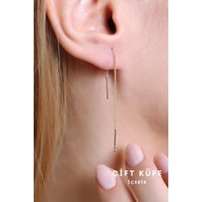 Altın Kesesi 14 Ayar Altın Zincir Çift Küpe (8 CM)