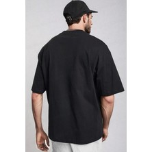 Teenage Millionaire Erkek Siyah Basic Düz Baskısız Oversize Salas Boyfriend T-Shirt