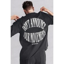 Teenage Millionaire Erkek Dont Announce Kabaran Baskı Füme Bisiklet Yaka Oversize Salas T-Shirt