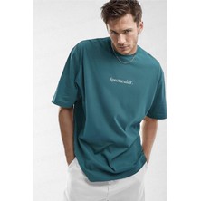 Teenage Millionaire Erkek Spectacular Petrol Yeşili Bisiklet Yaka Oversize Salas T-Shirt
