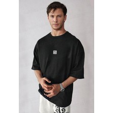 Teenage Millionaire Erkek Free Life Siyah Bisiklet Yaka Truvakar Kol Oversize T-Shirt Günlük Stil