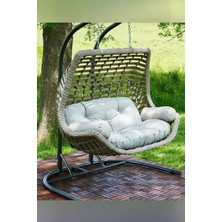 Tekno Trust 175 x 230 Sally Çift Kişilik Salıncak Rattan Gri 2 Yıl 2 Kişilik