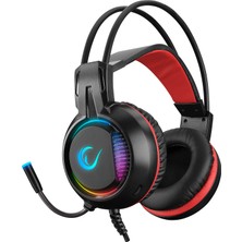 Rampage RM-K25 Lunatıc Pro Siyah-Kırmızı 7,1 USB Surround Rgb Ledli Gaming Oyuncu Mikrofonlu Kulaklık