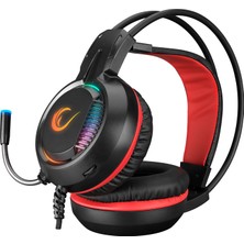 Rampage RM-K25 Lunatıc Pro Siyah-Kırmızı 7,1 USB Surround Rgb Ledli Gaming Oyuncu Mikrofonlu Kulaklık