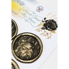 Mühürcüm Black Gold Ivy Roses 12 Adet 3D Hazır Kendinden Yapışkanlı Sticker Mühür RM2111