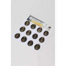 Mühürcüm Black Gold Rosebuds 12 Adet 3D Hazır Kendinden Yapışkanlı Sticker Mühür RM2106